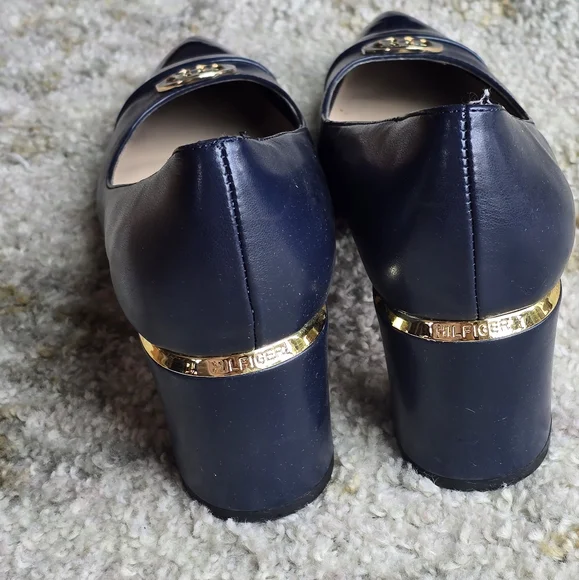 Tommy Hilfiger Cap Toe Block Heel Pump Neysa 2 Navy - Picture 7 of 8